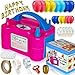 Balloon Pump Kit, Electric Balloon Air Pump, Balloon Inflator Pump Electric 110V 600W Portable Dual Nozzles Ballon Pump with 80 Balloons, Tying Tool, 10 Flower Clips, Tape Strip, Colored Ribbon and Dot Glues, Birthday Party Balloons