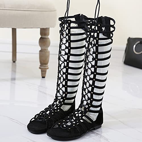 Sandali alti al ginocchio gladiatore per le donne