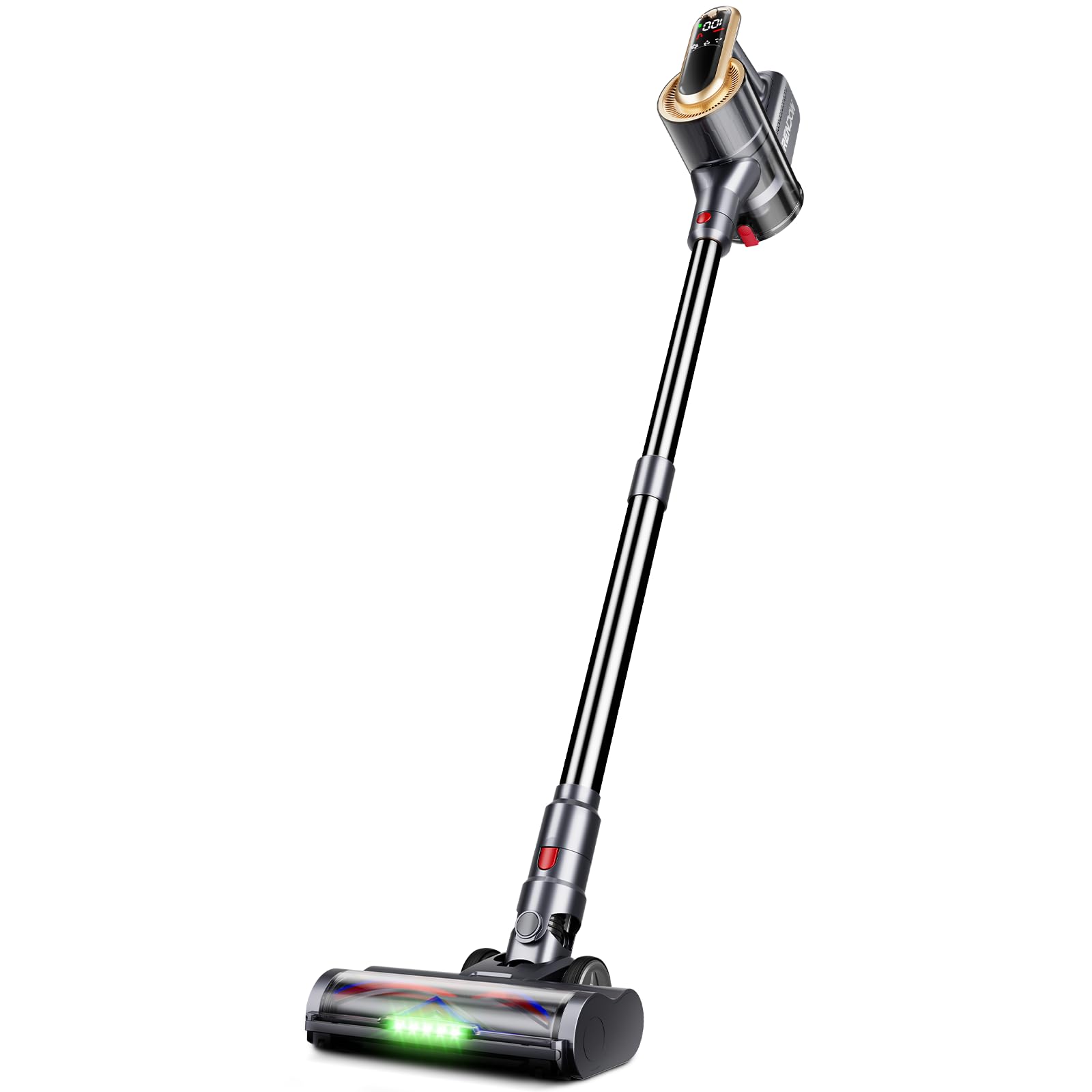 RENDOW Cordless Vacuum Cleaner 550W 45Kpa 65Mins Stick Vacuum Self-Standing Vacuum Cleaners for Home with Wall Dock LED