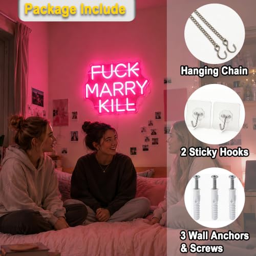 Image of Marry Neon Sign for Wall Decor Light Up Sign Led Signs for Room Party Home Wall Decor USB Powered