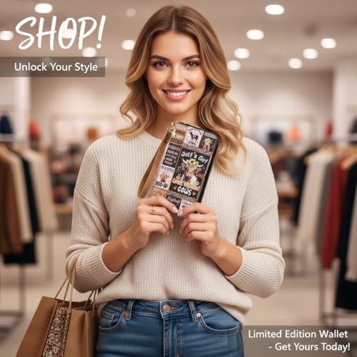 Image of Checkered Highland Cow Print Book Wallet For Women Skull Goth Frog Butterfly Ladies Cluth Wristlet Wrist Strap Long Purse Zip Around Card Holder