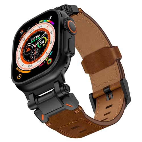 Bracelet en cuir de vachette SAAWEE Apple Watch idée cadeau luxe pour homme