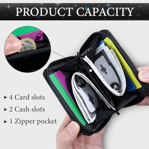 Andiker Small Wallet for Women, Trendy Women’s Wallet with Star Tassel Pendant Credit Card Holder with Zipper Closure Compact Ladies Purse for Daily Use Shopping Travel4