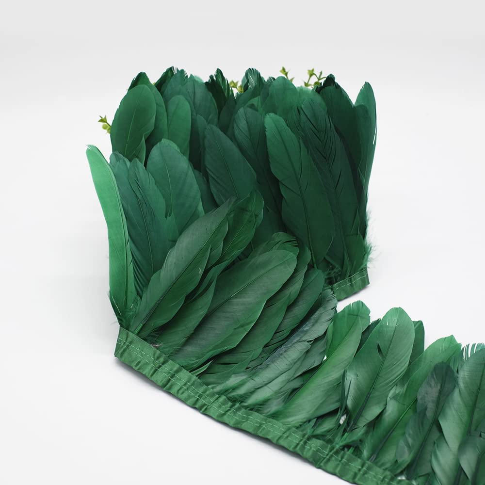 Hurtownie 10 jardów naturalne pióra 13-18 cm gęsie pióra wykończenia wstążka z pierza Fringe pióro do rękodzieła Samba sukienka/spódnica Dekorowanie - fioletowy, 10 jardów