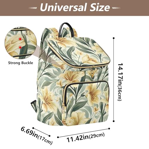 KLL Vintage Lily Flower Women Backpack Large Capacity Ladies Shoulder Bag for Work Sports Travel3