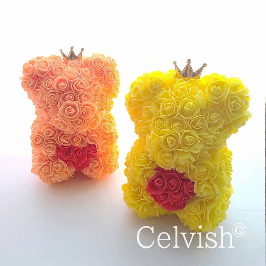 オルゴナイト くま お花くまさん♡ Amazon｜Celvish お花のくまさん カラフル ローズベア 誕生日