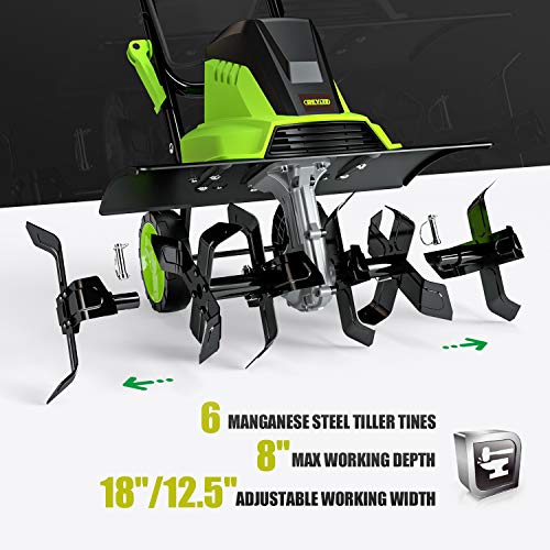 REYLEO 13.5 AMP Powerful Corded Tiller, 18