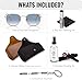 Ray-Ban RB3548 HEXAGONAL Square-Round Shaped Non-Polarized Sunglasses for Men & Women – Includes Official RAYBAN Eyewear Kit – Ideal Formal & Casual Wear Sunglasses – Clear & Blue Lens