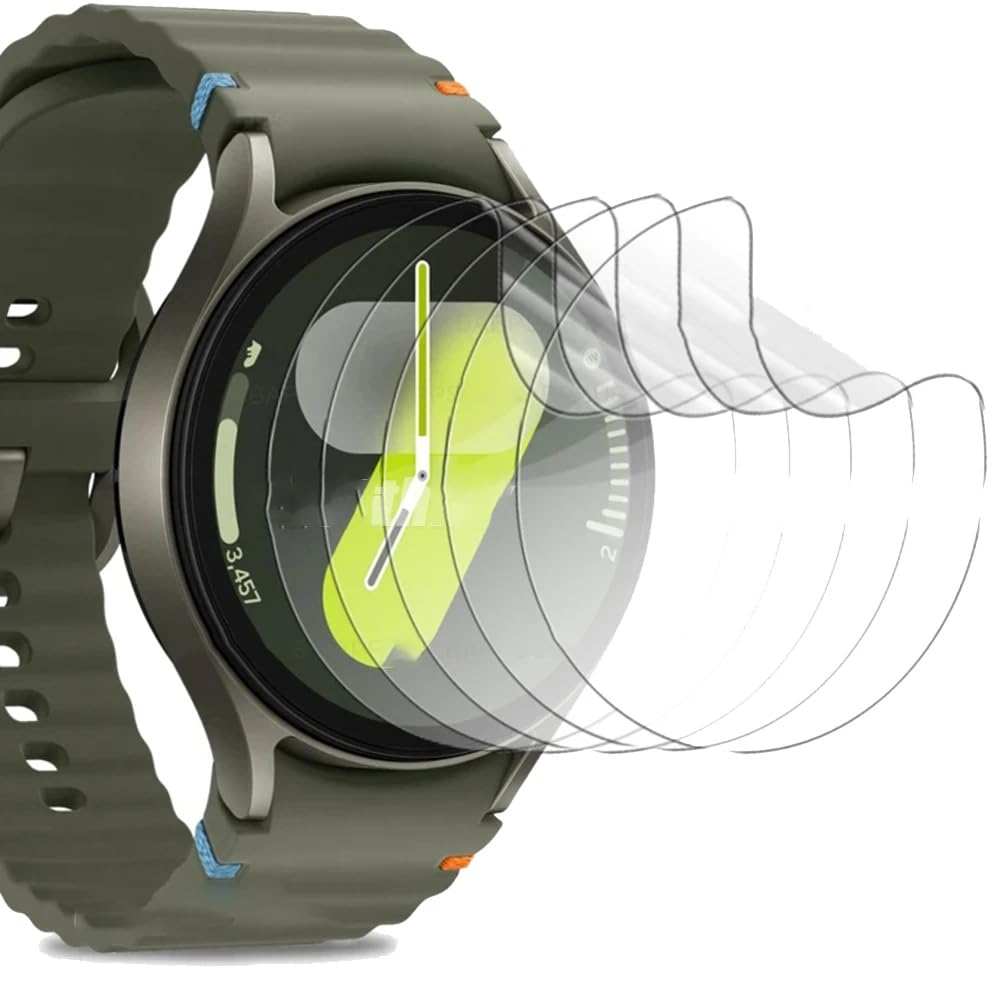 [5 piezas] Película hidrogel Protector de pantalla para Samsung Galaxy Watch 7 44mm, Smartwatch Película tpu de protección transparente flexible de alta definición [sensible al tacto]