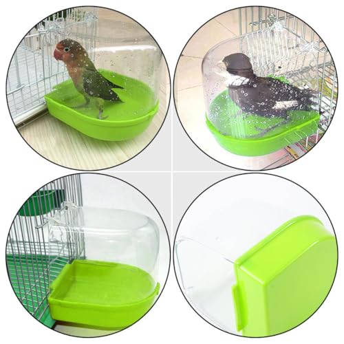 Bañeras para pájaros Toddmomy que evitan el golpe de calor en la jaula mediante PVC azul 4