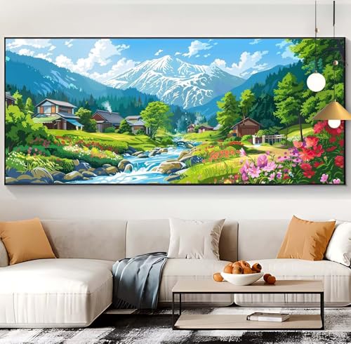 Diamond Painting Jardin Enfant et Adulte pour Décorer le Salon 60x130cm