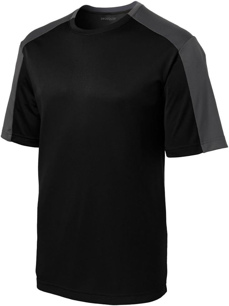 DRI-Equip Men's Contrast Sleeve Moisture Wicking Athletic T-Shirts