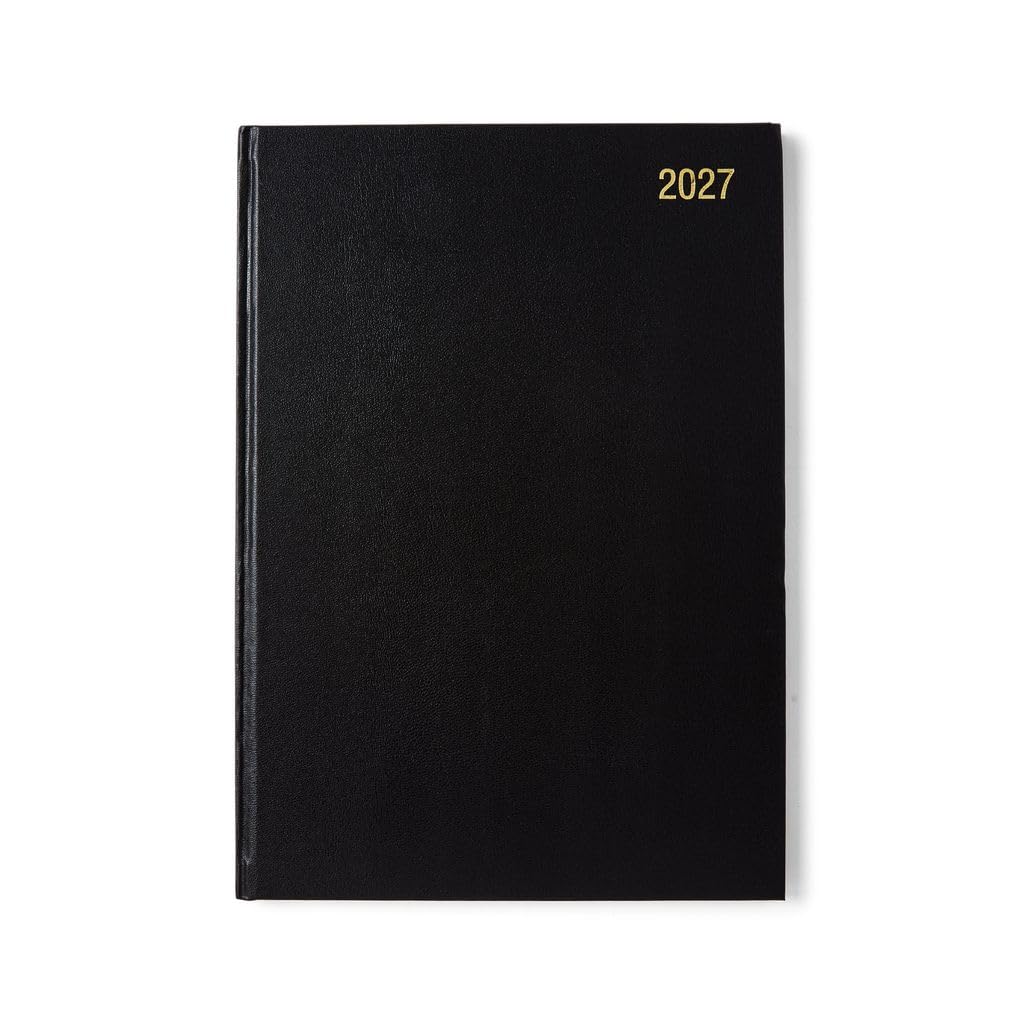 Morgan's Direct 2027 A4 Week to View Diary, Compact Hardcover Planner for Scheduling Appointments and Organisation - Black