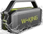 W-KING Bluetooth Speaker - (100W PEAK)60W Rich Bass, IPX6 Waterproof Haut parleur Loud Portable Wireless Speakers Outdoor Boombox, 40H Play, 2 Pairing, BT5.0, TF Card, AUX, EQ for Beach Party Camping