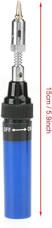 Walfront Gázos Forrasztópáka Készlet 1300°C Mini Égő Butángáz Ceruza Forrasztó Torch 8ml Tartály 35-45 Perc Kék