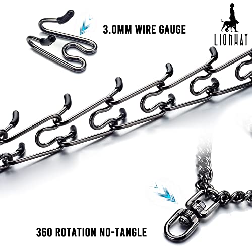 Lionway Prong Collar For Dogs Quick Pelease Dog Training Choke Pinch Spike Collars No Pull Martingale Collar 3.0Mm Prongs Stainless Steel 14" To 26" For Large Medium Small Breeds Dogs (Black) #TOP5