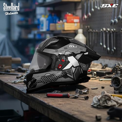 Image of Steelbird SBH-61 SXE X3 Pinlock ISI and Dot Certified Full Face Graphic Helmet for Men and Women with Inner Silver Sunshield
