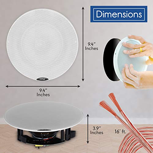 PYLE Paire d’enceintes Bluetooth universelles encastrées au plafond 2 voies 16,5 cm avec double cône en polypropylène et… - Les Beatles, Paul McCartney, John Lennon, RIngo Starr, George Harrison PYLE Paire d'enceintes Bluetooth universelles encastrées au plafond 2 voies 16,5 cm avec double cône en polypropylène et… – Image 3