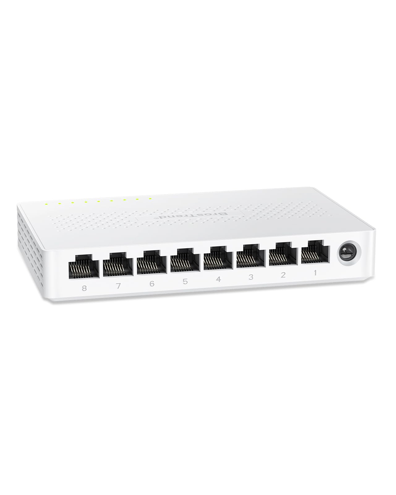BrosTrend Switch Ethernet 2.5G 8 Ports, Switch RJ45 2.5Gb Unmanaged, 8x 2.5G Base-T Ports, Commutateur Réseau Compatible avec 100/1000/2500Mbps PC NAS, Plug-and-Play, sans Ventilateu, Protection à Vie