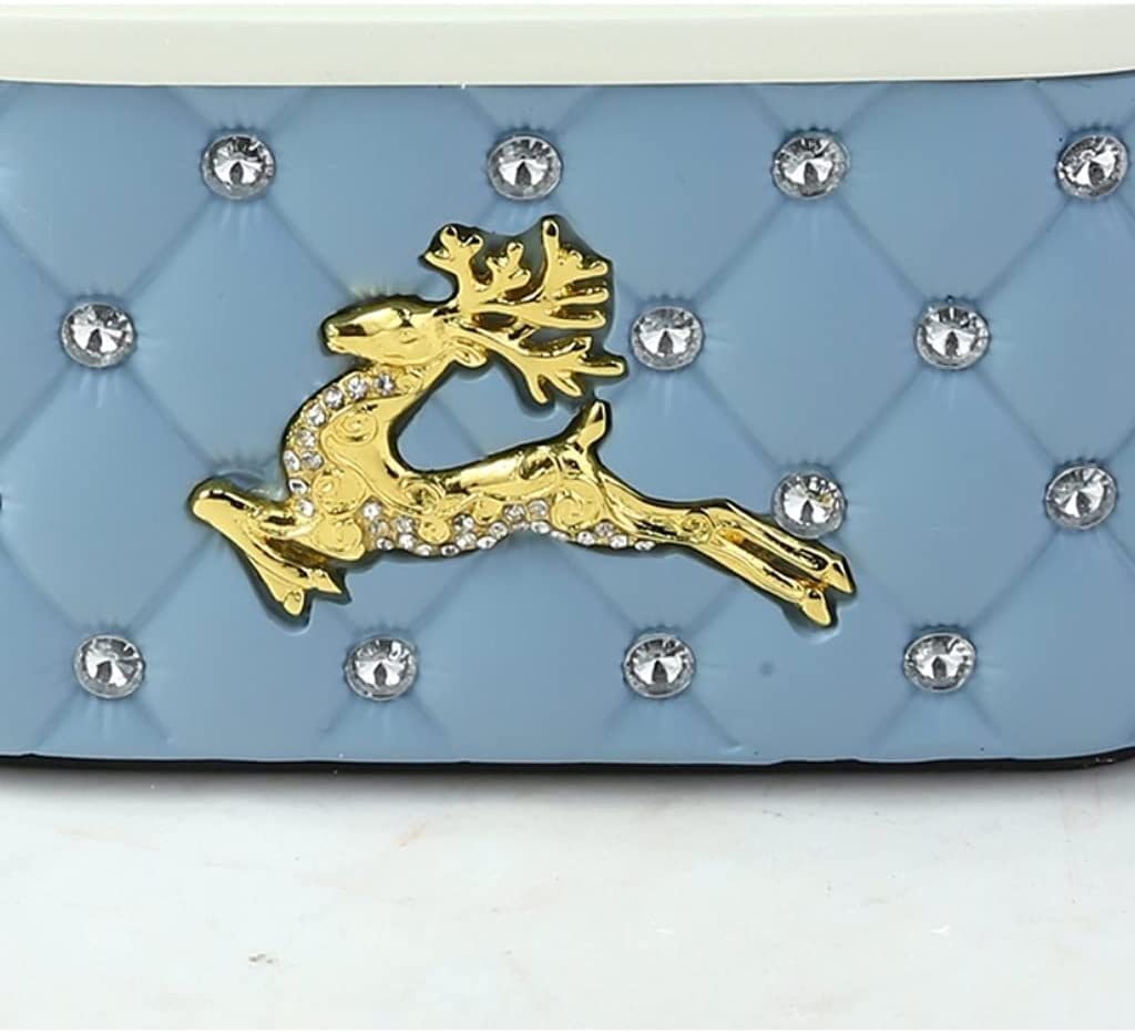 Pudełko na Chusteczki Biura Modne Pudełko Na Chusteczki Z Żywicy Do Salonu Lub Sypialni Ozdoby Biurowe Domu Restauracji(Blue,17 * 13 * 10cm)