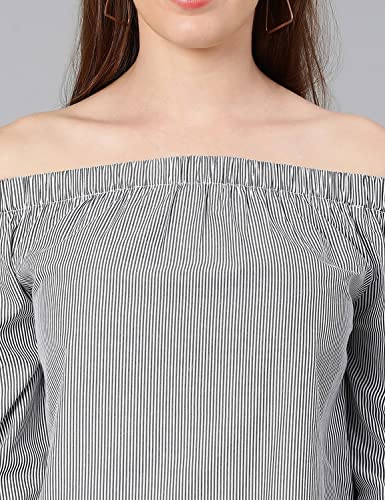 Image of oxolloxo Ragalia Stripes Printed Off-Shoulder Women top