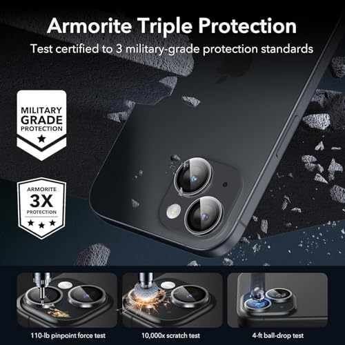 Image of Premium Camera Lens Protector Compatible For iPhone 13 Mini (Silver) Camera Lens Protector - 9H Tempered Glass, Military-Grade Anti-Scratch, Case-Friendly, Easy Install Frame