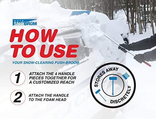 Sno Brum Original Snow Werkzeug zum Entfernen mit 48 cm-76 cm (48,3 cm zu 76,2 cm) Kompaktes Teleskop Griff (1 Pack)