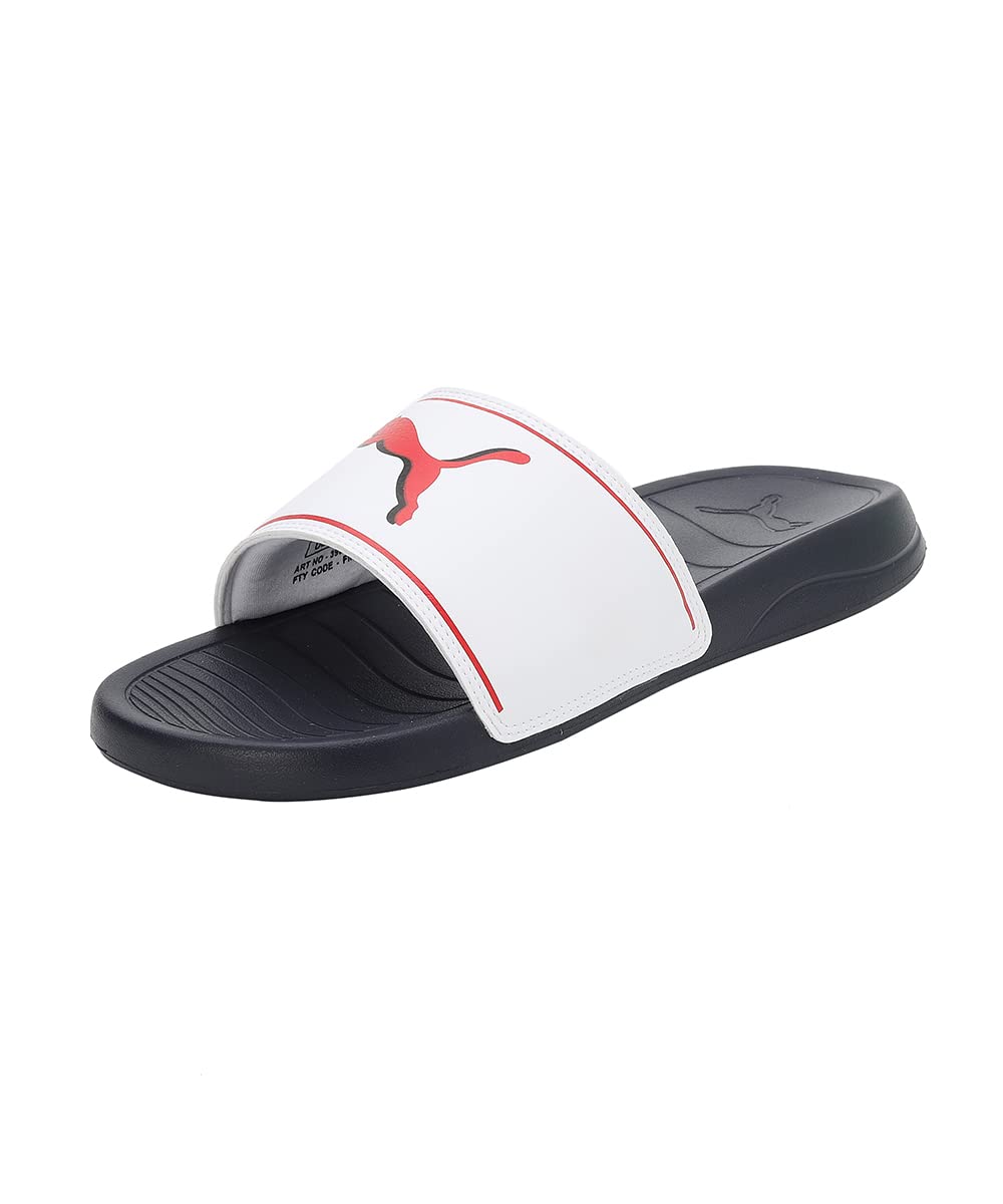 Buy Puma Unisex-Adult Marine Peacoat-White-High Risk Red Slide - 7UK (39345205) at Amazon.in - Image 1