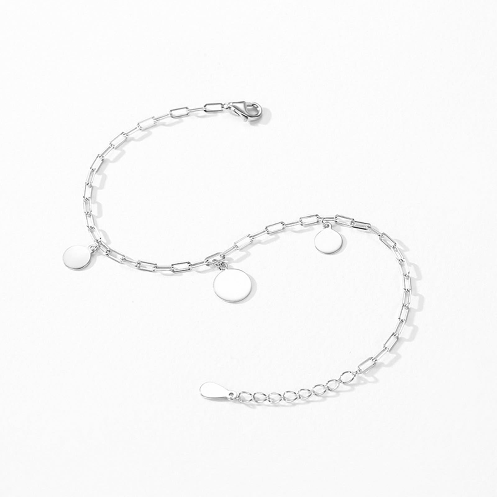 Pulseras para mujer de oro blanco de 9 K/14 K/18 K, pulsera de eslabones para mujer auténtica, Au 375/585/750, oro blanco 375/585/750