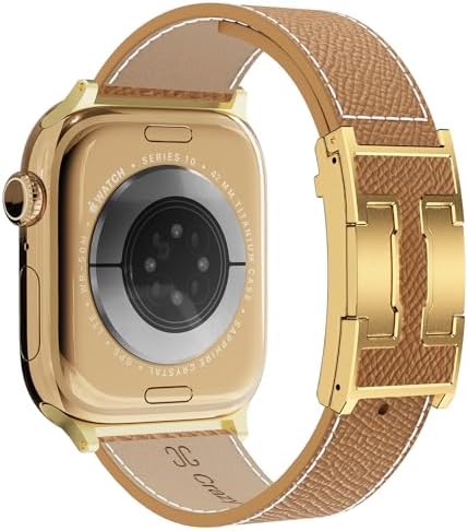 Designer Leather Band Compatible with Apple Watch 49mm46mm45mm44m...