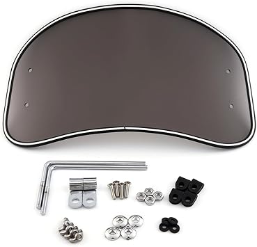 Scooter Windshield Motorcycle Windscreen Universal Wind Deflector Screen Windshield Spoiler Air Deflector (Gray)