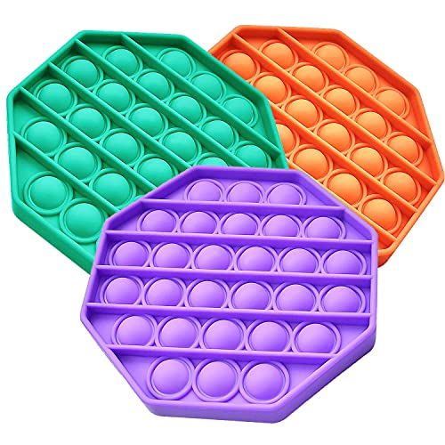 Leencum 3Pcs Push pop pop Bubble Sensory Fidget Toy,Squeeze Sensory Toy ,Silicone Stress Reliever Toy,Autism Special Needs Stress Reliever,for Family,Kids,Students,and Friends-SJF01