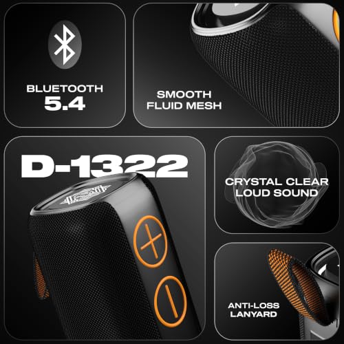 Image of DIGIMORE StormBox 80W BT Speaker with AI Sound Boost | BT 5.4, TWS Pairing, Water Resistant, Type-C Fast Charging, 10Hrs Long Battery, RGB Lights, Premium Matte Finish for Home & Travel Use (D-1322)