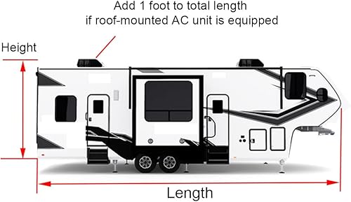 Miniatura 6 de GEARFLAG Cubierta de 5 capas para caravana de 5 rueda, se adapta a 28 pies a 30 pies con correas laterales reforzadas a prueba de viento anti-UV,