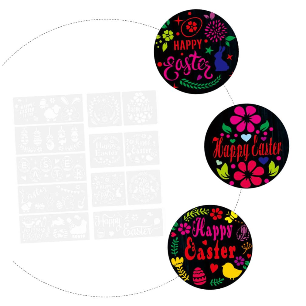 TEHAUX 36 Piezas Plantilla De Pintura Feliz Plantilla De Pascua Pintura Diy De Pascua Manualidades Para Juguete Tablero De Dibujo Material Para Mascotas Ahuecar Niño
