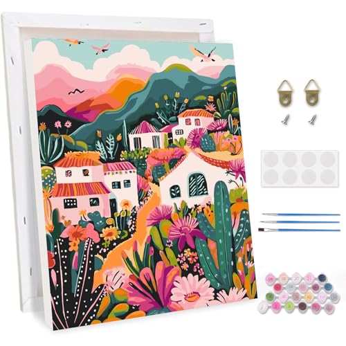 TOSTOG Pintar por Numeros Adultos con Marco DIY Painting by Numbers Kits Pintura de Bricolaje Sobre Lienzo con Pinceles Decoración para el Hogar Regalo de Pared 30x40cm