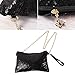 LUOEM Glitter Handbag Purse Shoulder Bag Sequin Evening, Black, Size Medium