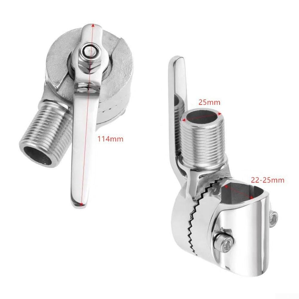 Zoegneer Marine VHF Antenna Mount 316 Acciaio Inox Regolabile Cricchetto Base Per 22-25mm Diametro Antenne Barca Yacht RV Staffa di Montaggio 270 ° 180 ° Angolo