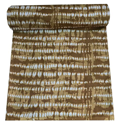Image of 2 Meter Hand Block Indian Cotton Unstitched Jaipuri Handmade Digital Printed Fabric Material for Women Kurta /Blouse /Palazzos /Piece Material for Women's (Shibhori)