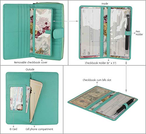 Mou Meraki Big Fat RFID Blocking Leather Organizer Checkbook Wallets For Women - Clutch2