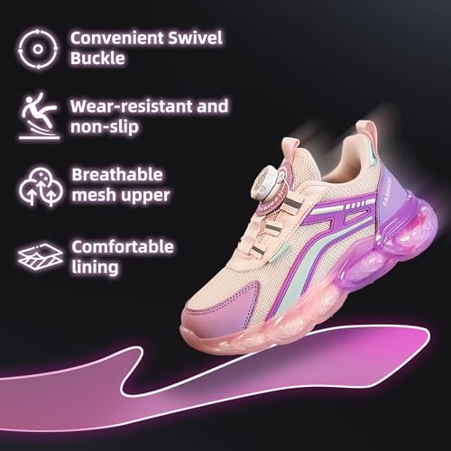 ITSOGOO Kinder Sneaker Laufschuhe Mode Mädchen Jungen Sportschuhe Leicht Atmungsaktiv Laufschuhe Outdoor Fitnessschuhe Sneaker Hallenschuhe Walkingschuhe Joggingschuhe Rosa 33