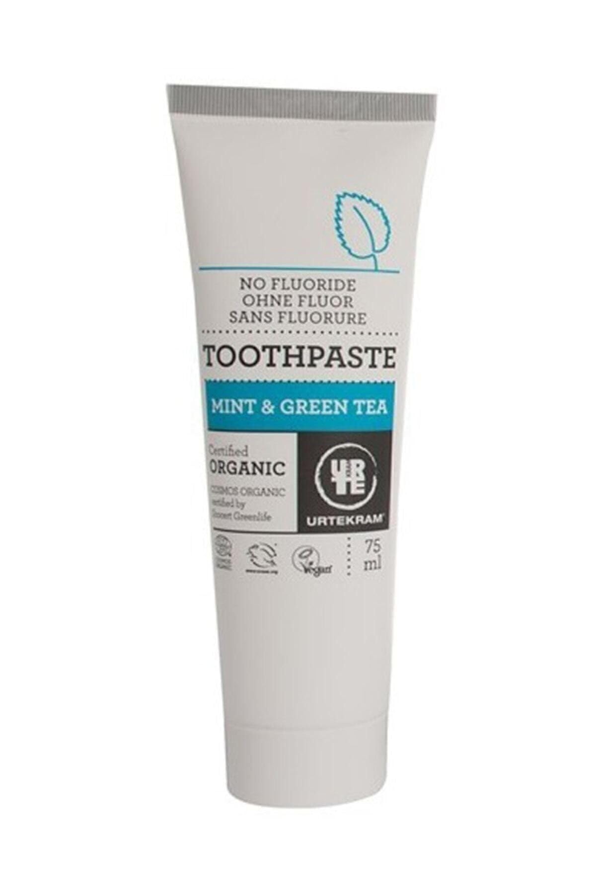 Urtekram Mint and Green Tea Toothpaste Organic, Without Fluoride, 75 Millilitre