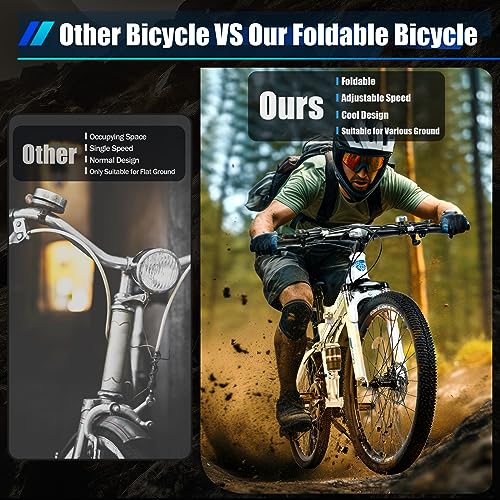 Siohdagu 26 Inch Folding Bicycle 21 Shift Adult Dual Disc Brake Mountain Bike Height Adjustable thumb #6