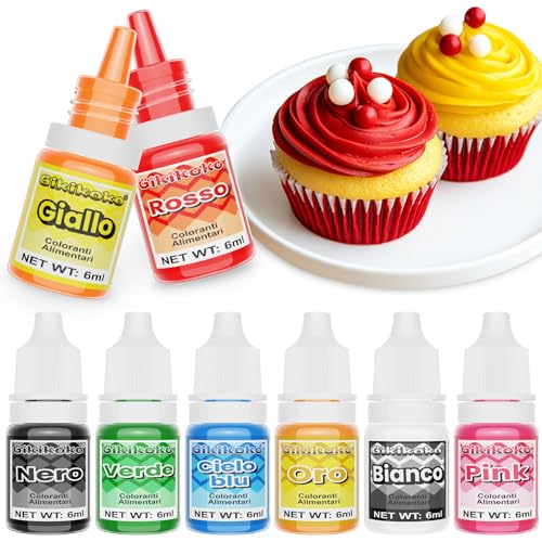 Coloranti Alimentari - Gikikoko 8 Colori Colorante Alimentare Gel, Altamente Coloranti Alimentare, Coloranti Alimentari Gel per Cuocere Torte Fondente Macarons Biscotti Glassa - 6ml