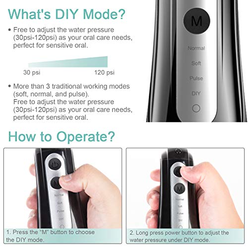 image for ElectriBrite Water Flossers for Teeth - Cordless Portable 300ML Water 