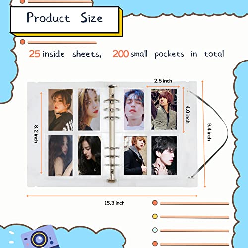 Miniatura 6 de Carpeta Para Tarjetas Fotográficas A5 Kpop, 200 Bolsillos, Carpeta De Tarjetas Fotográficas Kpop, Carpeta Recargable A5 De 6 Anillas, Carpeta De Tarjetas De Fotos Kpop, Álbum De Tarjetas De Fotos Con