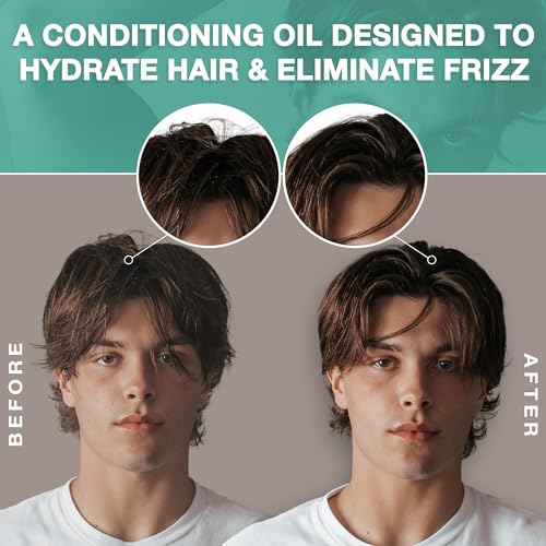 CRVFT Daily Leave in Conditioner For Men [OIL] | 30 Day Supply | Men's Hair Moisturizer | Hair Oil For Men | For Dry/Damaged Hair | Scented | (3oz) AM