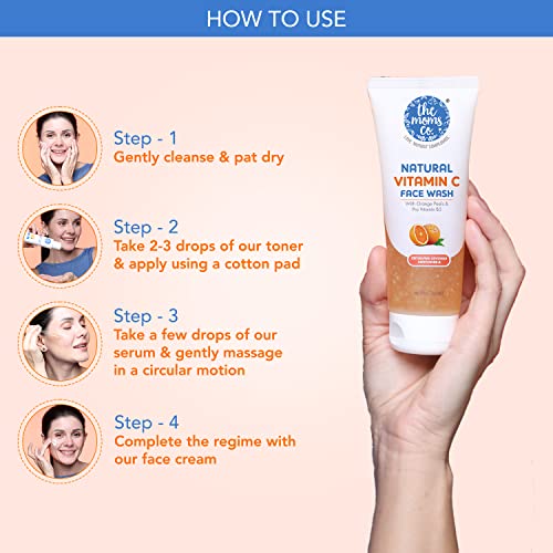 Image of The Moms Co Natural Vitamin C Face Wash I Clean & Brighten Skin I Oil Free Look I Instant Glow I Orange Beads I 100ml