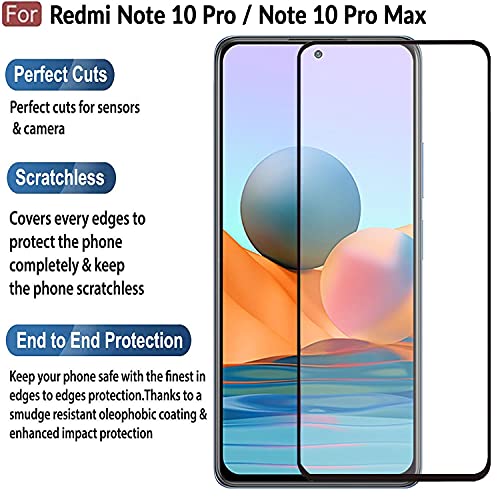 Image of CEDO Redmi Note 10 Pro /Note 10 Pro Max Tempered Glass | Screen Protector Full Glue Coverage Edge to Edge Tempered Glass for Xiaomi Redmi Note 10 Pro /Note 10 Pro Max (Black)