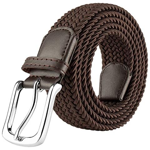 JUKMO Elastic Braided Belt, Stretch Woven Belt in Gift Box (Coffee, X-Large) Cover